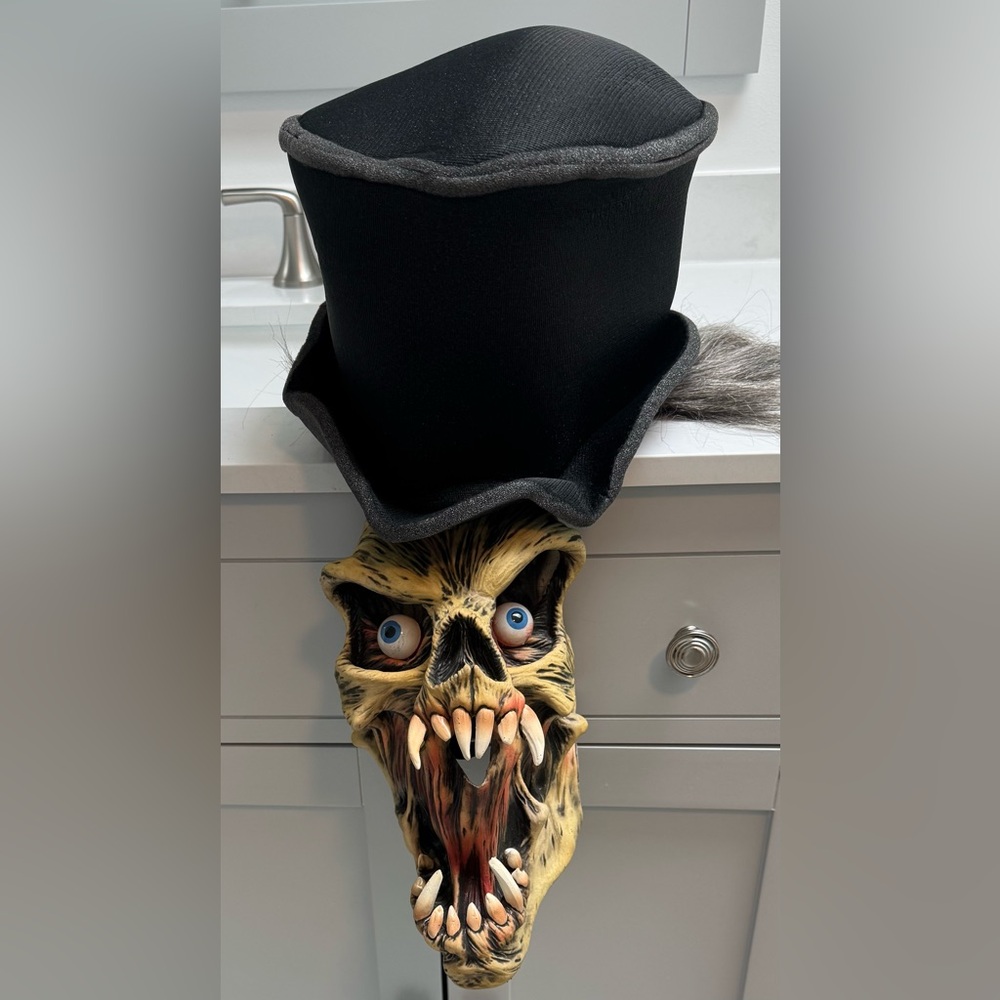 Halloween Mask Skull Ghoul Top Hat Hair Be Something Studio 2001 By B.Y.